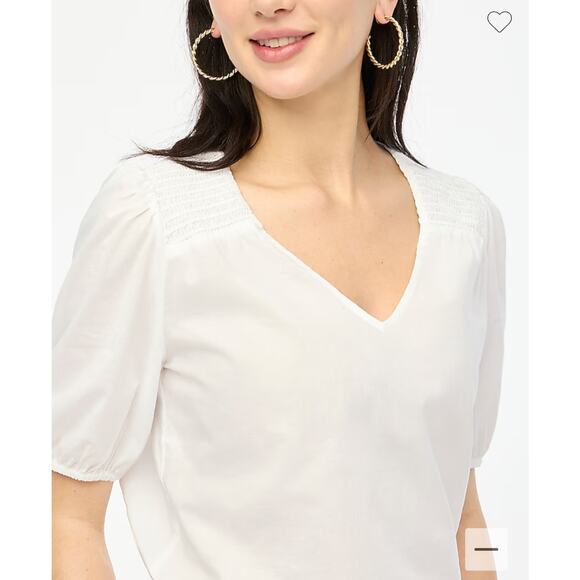 NWT J Crew Short-sleeve V-neck top White Size XS Retail $79.50 - Picture 3 of 7